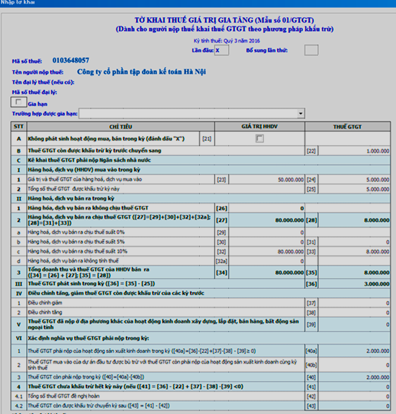 Mẫu 01 GTGT Tờ khai thuế giá trị gia tăng 2025 theo phương pháp khấu trừ
