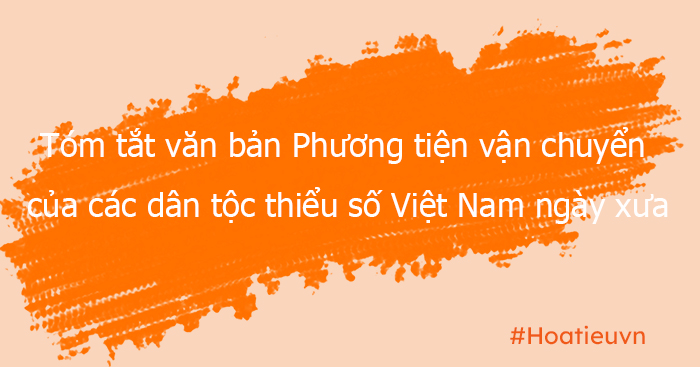 Tóm tắt văn bản Phương tiện vận chuyển của các dân tộc thiểu số Việt