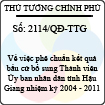 Quyết định số 2114/QĐ-TTG