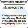 Quyết định số 2116/QĐ-TTG