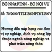 Chưa được phân loại số 79/2009/TTLT-BNNPTNT-BNV