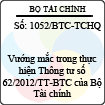 Công văn 1052/2013/BTC-TCHQ