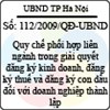 Quyết định số 112/2009/QĐ-UBND