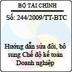 Thông tư số 244/2009/TT-BTC