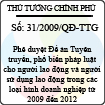 Quyết định số 31/2009/QĐ-TTG