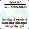 Nghị định số 116/2009/NĐ-CP