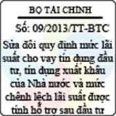 Thông tư 09/2013/TT-BTC