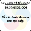 Công văn 39/2013/GSQL-GQ3