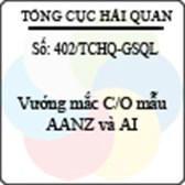 Công văn 402/2013/TCHQ-GSQL