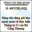 Công văn 409/2013/TCHQ-GSQL