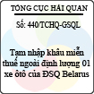 Công văn 440/2013/TCHQ-GSQL