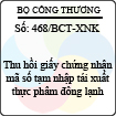 Công văn 468/2013/BCT-XNK