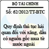 Thông tư số 62/2012/TT-BTC