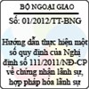 Thông tư số 01/2012/TT-BNG