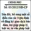 Nghị định số 05/2012/NĐ-CP