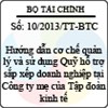 Thông tư 10/2013/TT-BTC