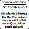 Thông báo 275/2013/TB-BNN-VP