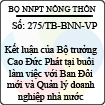 Thông báo 275/2013/TB-BNN-VP