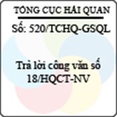 Công văn 520/2013/TCHQ-GSQL