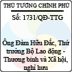 Quyết định số 1731/QĐ-TTG