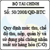 Quyết định số 50/2008/QĐ-BTC