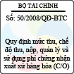 Quyết định số 50/2008/QĐ-BTC