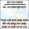 Quyết định số 54/2008/QĐ-BTC