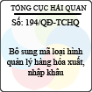 Quyết định 194/2013/QĐ-TCHQ