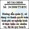 Thông tư số 24/2008/TT-BTC