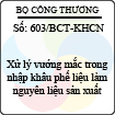 Công văn 603/2013/BCT-KHCN