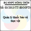 Thông tư 03/2013/TT-BNNPTNT