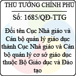 Quyết định số 1685/QĐ-TTG