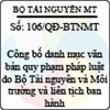 Quyết định 106/2013/QĐ-BTNMT