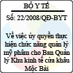 Quyết định số 22/2008/QĐ-BYT