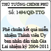 Quyết định số 1494/QĐ-TTG