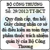 Thông tư số 29/2012/TT-BCT