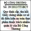 Thông tư số 29/2012/TT-BCT