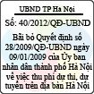 Quyết định số 40/2012/QĐ-UBND