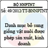 Thông tư số 49/2012/TT-BNNPTNT