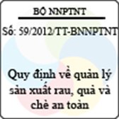 Thông tư số 59/2012/TT-BNNPTNT