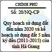 Nghị quyết 20/2013/NQ-CP