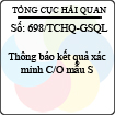 Công văn 698/2013/TCHQ-GSQL