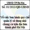 Quyết định số 01/2013/QĐ-UBND