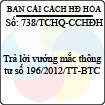 Công văn 738/2013/TCHQ-CCHĐH