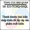 Công văn 823/2013/TCHQ-GSQL