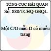 Công văn 888/2013/TCHQ-GSQL