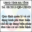 Quyết định 08/2013/QĐ-UBND