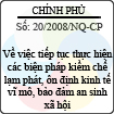 Nghị quyết số 20/2008/NQ-CP