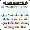 Thông tư số 26/2012/TT-BGTVT