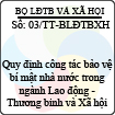 Thông tư 03/2013/TT-BLĐTBXH